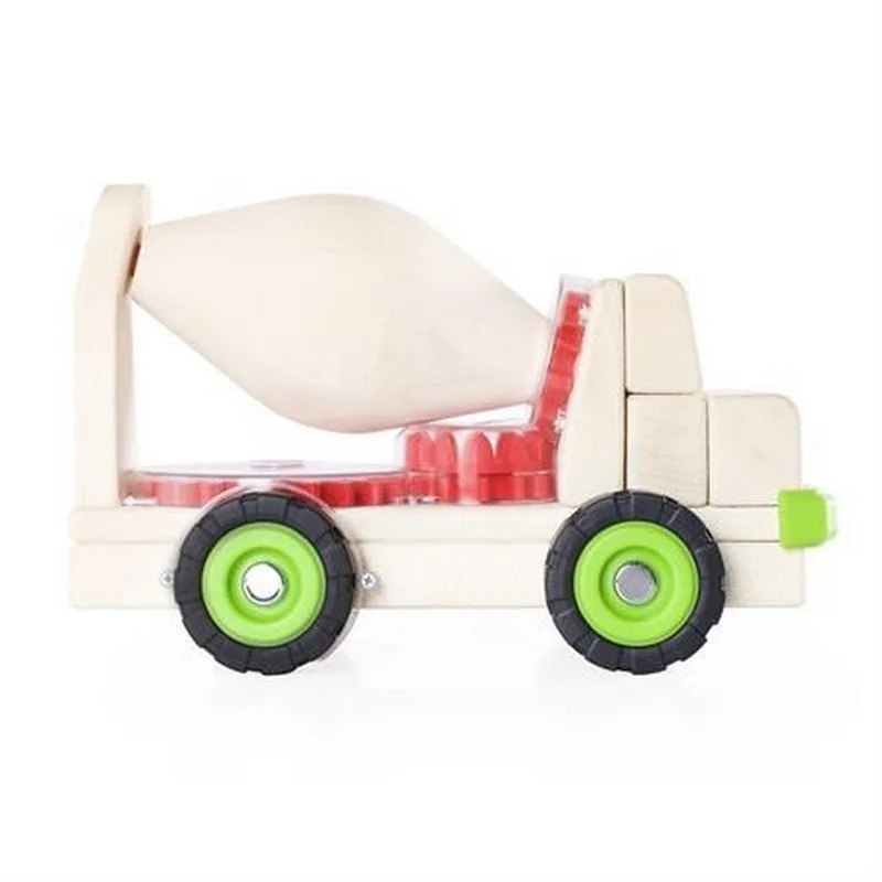 Велика машинка Block Science Trucks Бетоновоз Guidecraft G7530 дерев'яний 38 см