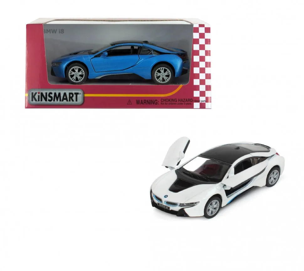 Модель легковой машинки BMW i8 Kinsmart KT5379W инерционная