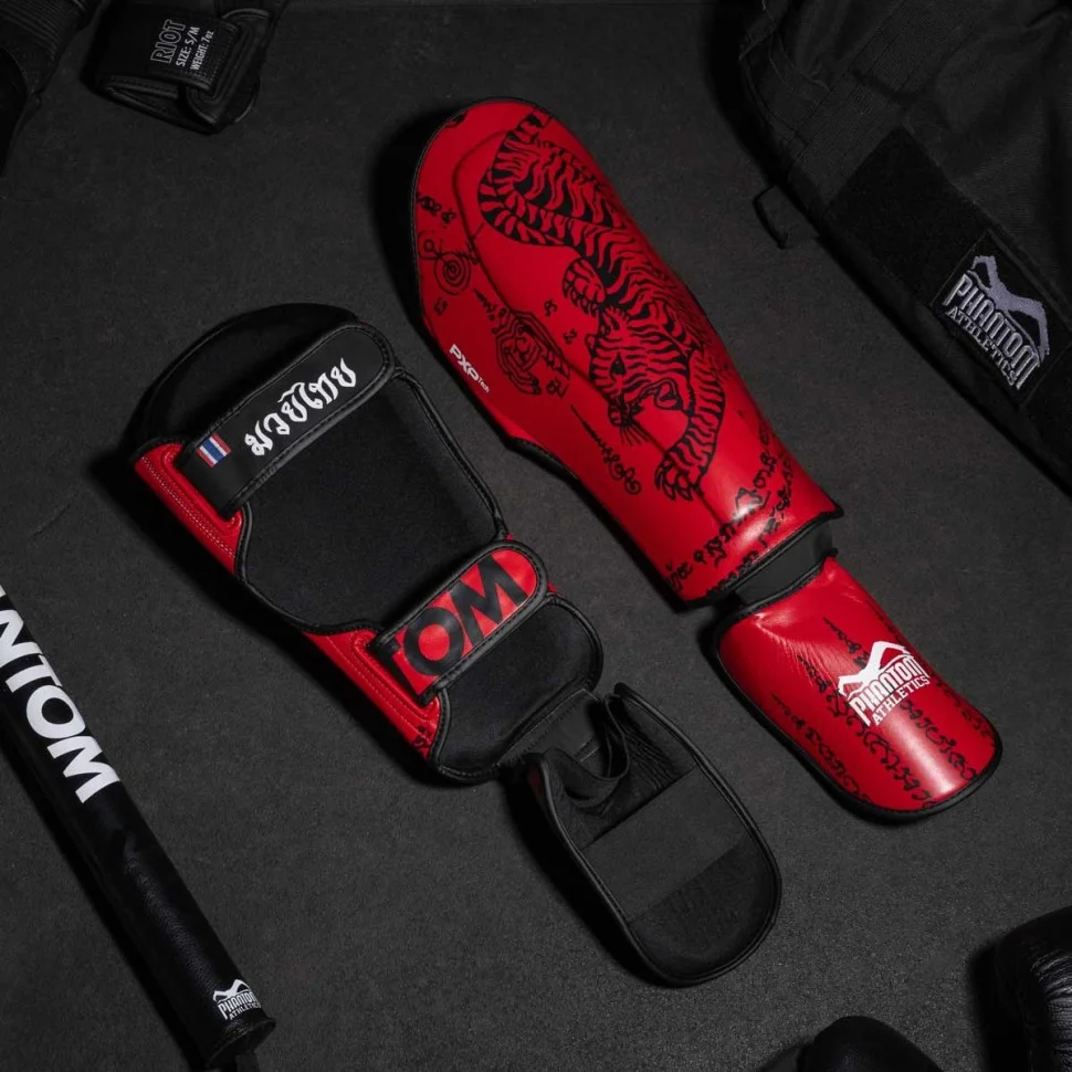 Захист гомілки та стопи Muay Thai Phantom PHSG2678-SM Red, S/M