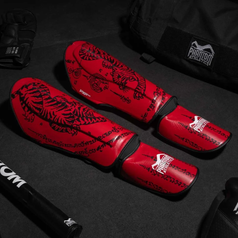 Захист гомілки та стопи Muay Thai Phantom PHSG2678-SM Red, S/M