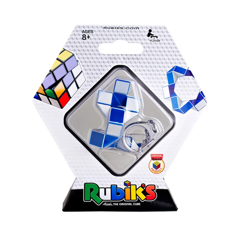 Міні-головоломка RUBIK'S - ЗМІЙКА БІЛО-БЛАКИТНА (з кільцем) RK-000146