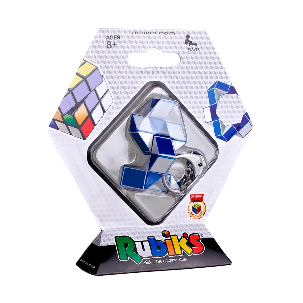 Міні-головоломка RUBIK'S - ЗМІЙКА БІЛО-БЛАКИТНА (з кільцем) RK-000146
