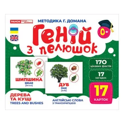 Набор развивающих карточек Гений с пеленок Деревья и кустарники Ранок 10107196, 17 карточек