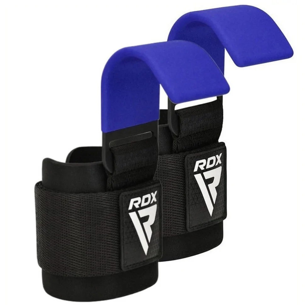 Крюки для тяги на запястье W5 Gym Hook Strap RDX Inc Limited WAN-W5U+ Blue 