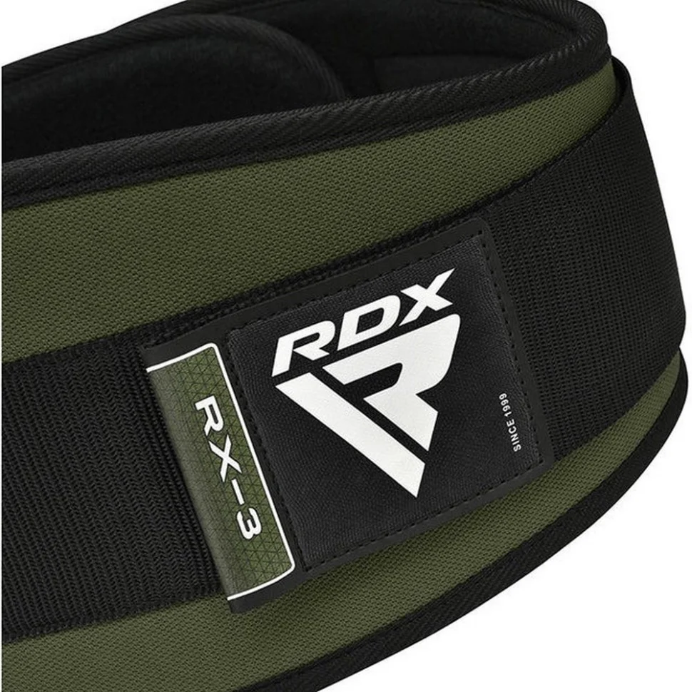 Пояс для важкої атлетики RX3 EVA Curve RDX Inc Limited WBE-RX3AG-S, неопреновий, Army Green, S
