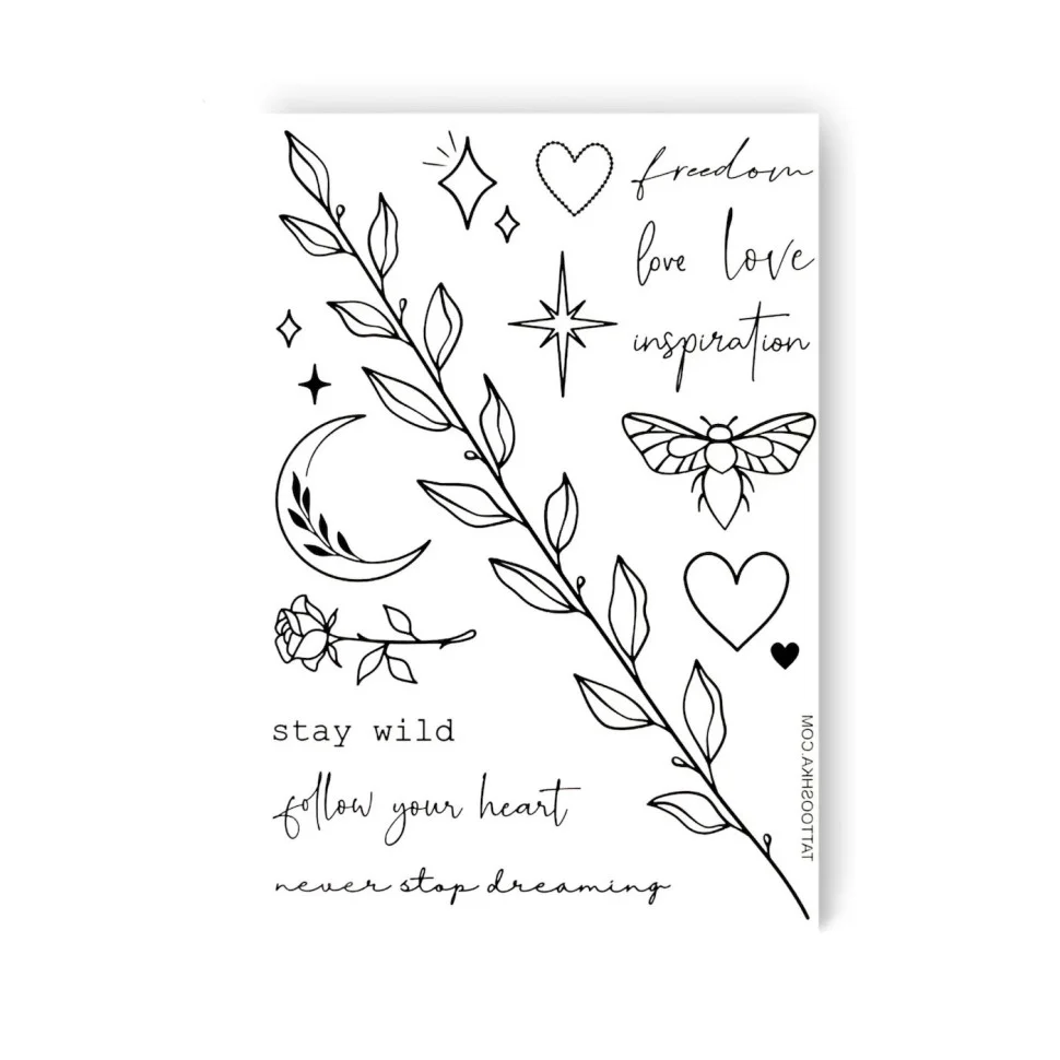 Набор временных татуировок FREEDOM LOVE TATTOOSHKA LB-100