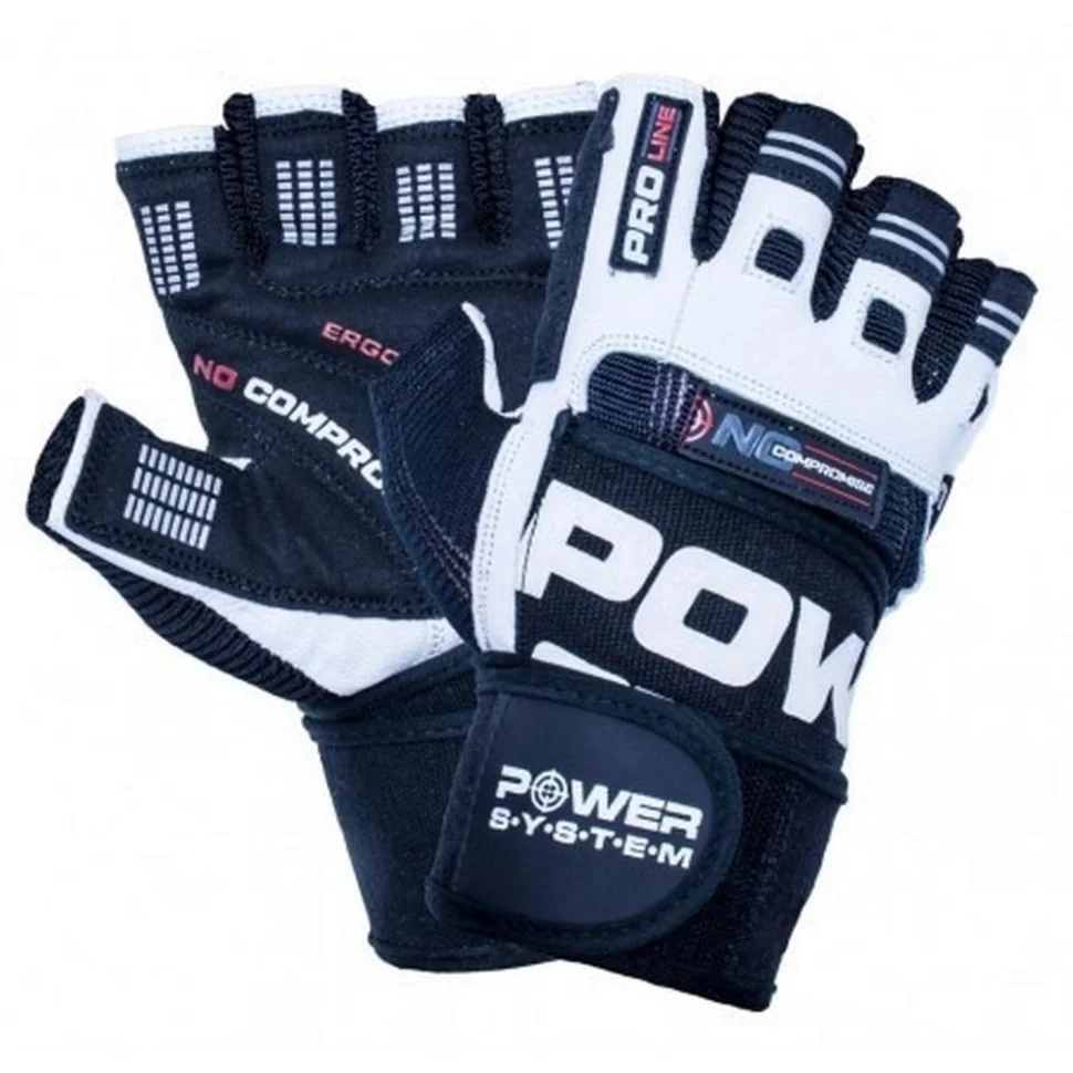 Рукавички для фітнесу No Compromise Power System PS-2700_L_Black-White, L