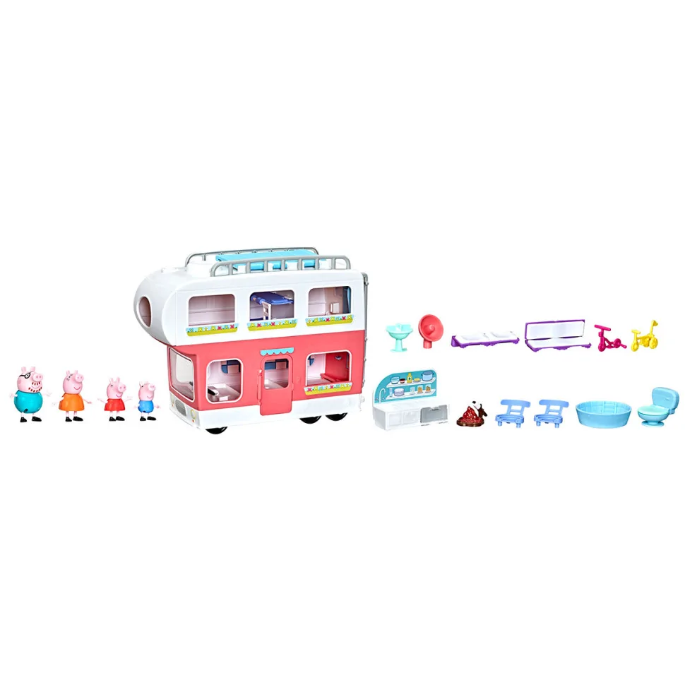Игровой набор Семейный кемпер Пеппы Peppa Pig F2182, 4 фигурки, звук