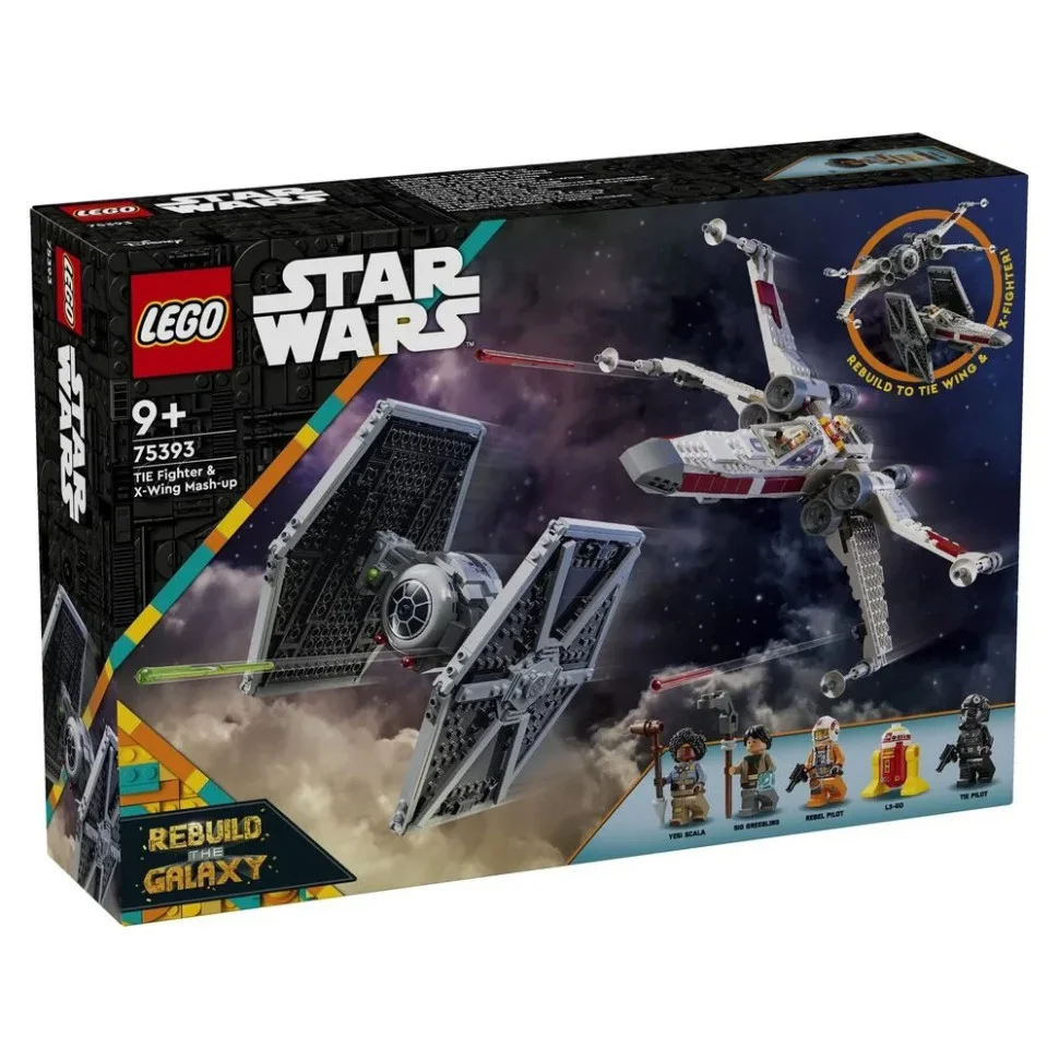 Конструктор LEGO Star Wars Збірний пакет Винищувач TIE та Корабель X-wing 75393, 1063 деталі 