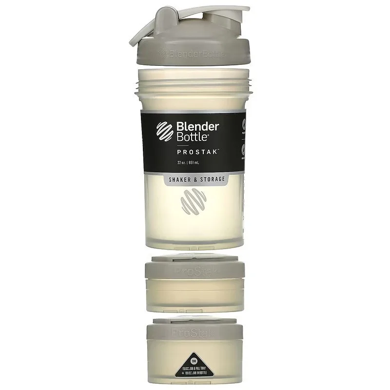 Шейкер спортивний ProStak BlenderBottle PS 22oz Grey, з 2-ма контейнерами, 650 ml