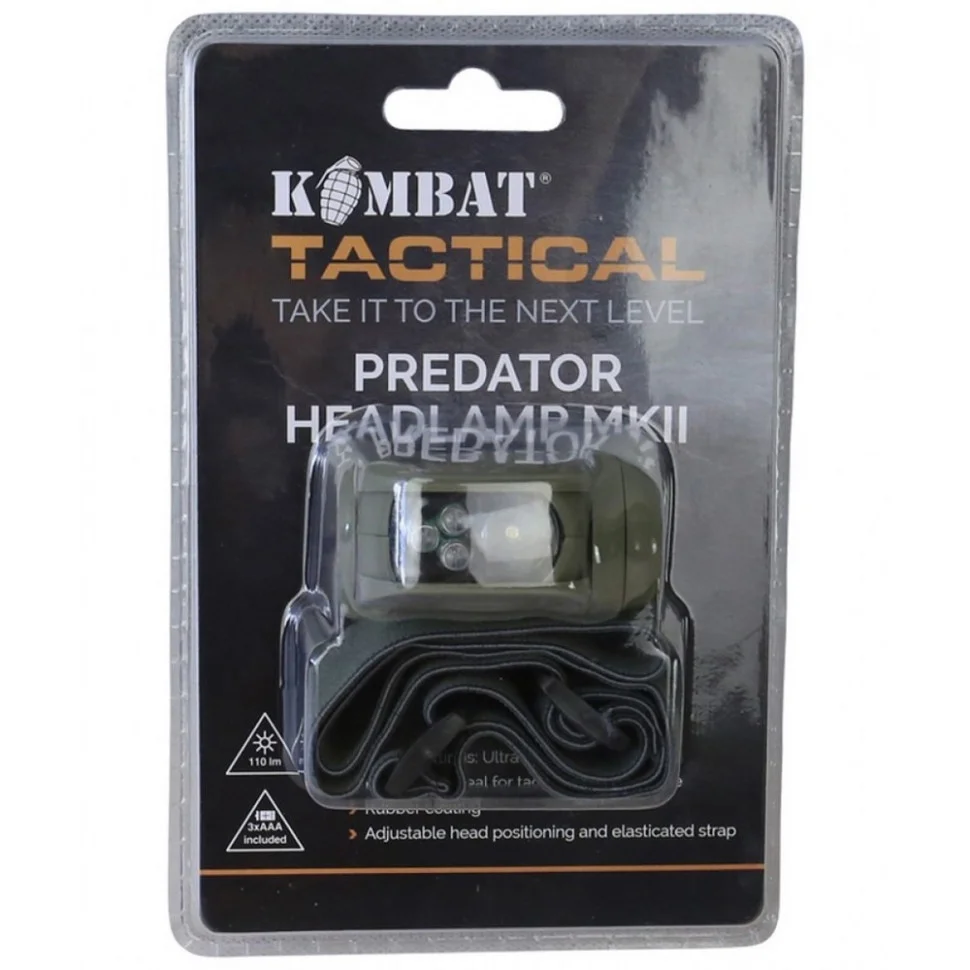 Ліхтарик налобний Predator Headlamp II KOMBAT UK kb-phl-olgr