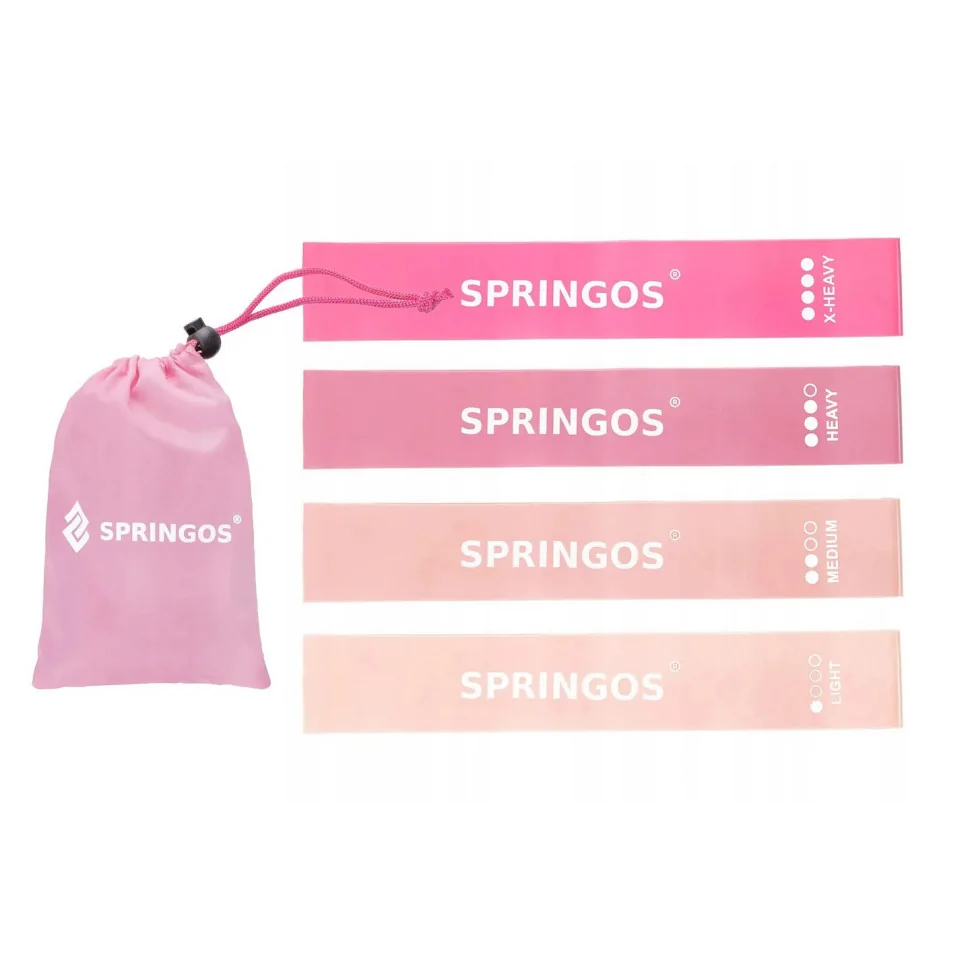 Резинка для фітнесу та спорту (стрічка-еспандер) Mini Power Band Springos PB0019 4 шт 0-20 кг