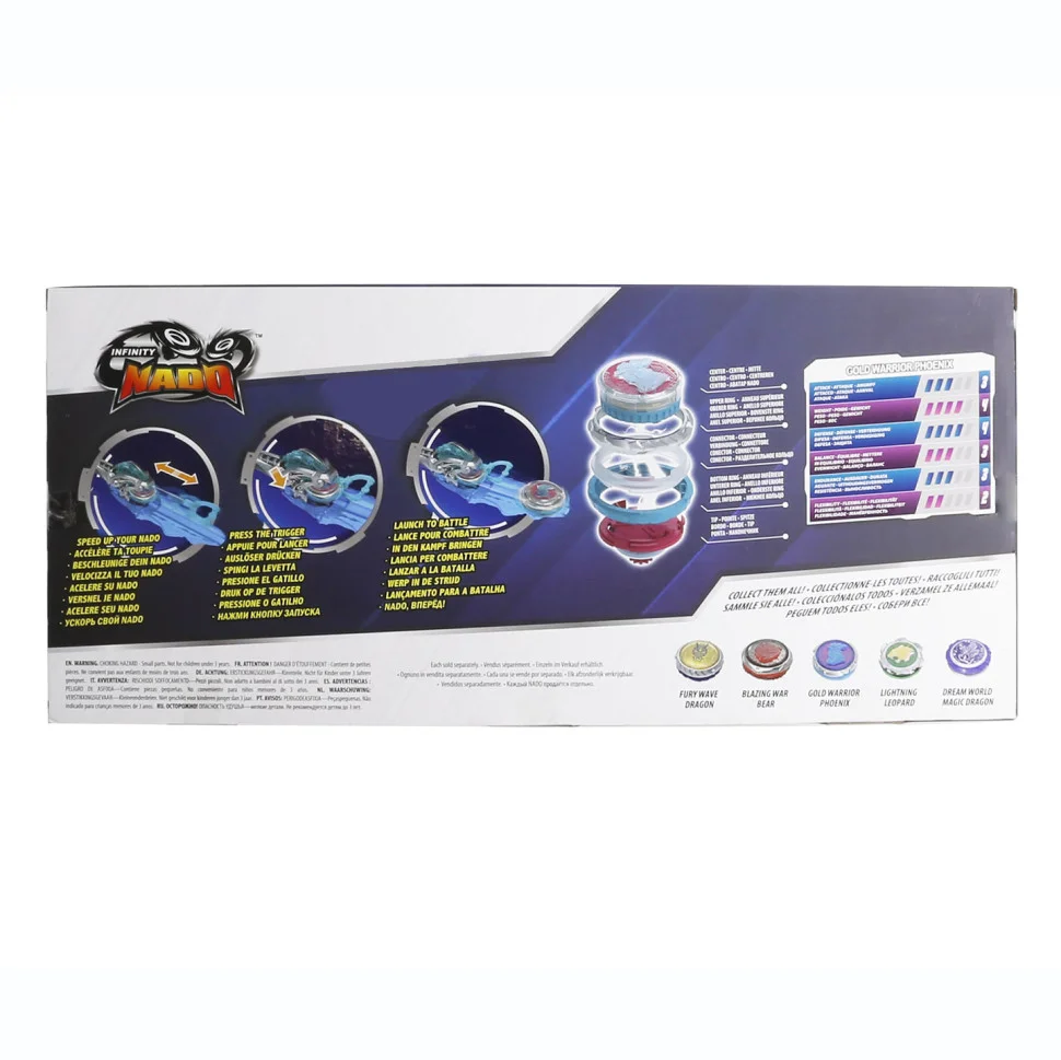 Волчок Infinity Nado EU654133 VI серия Advanced Pack Gold Warrior Phoenix Золотой Воин Феникс