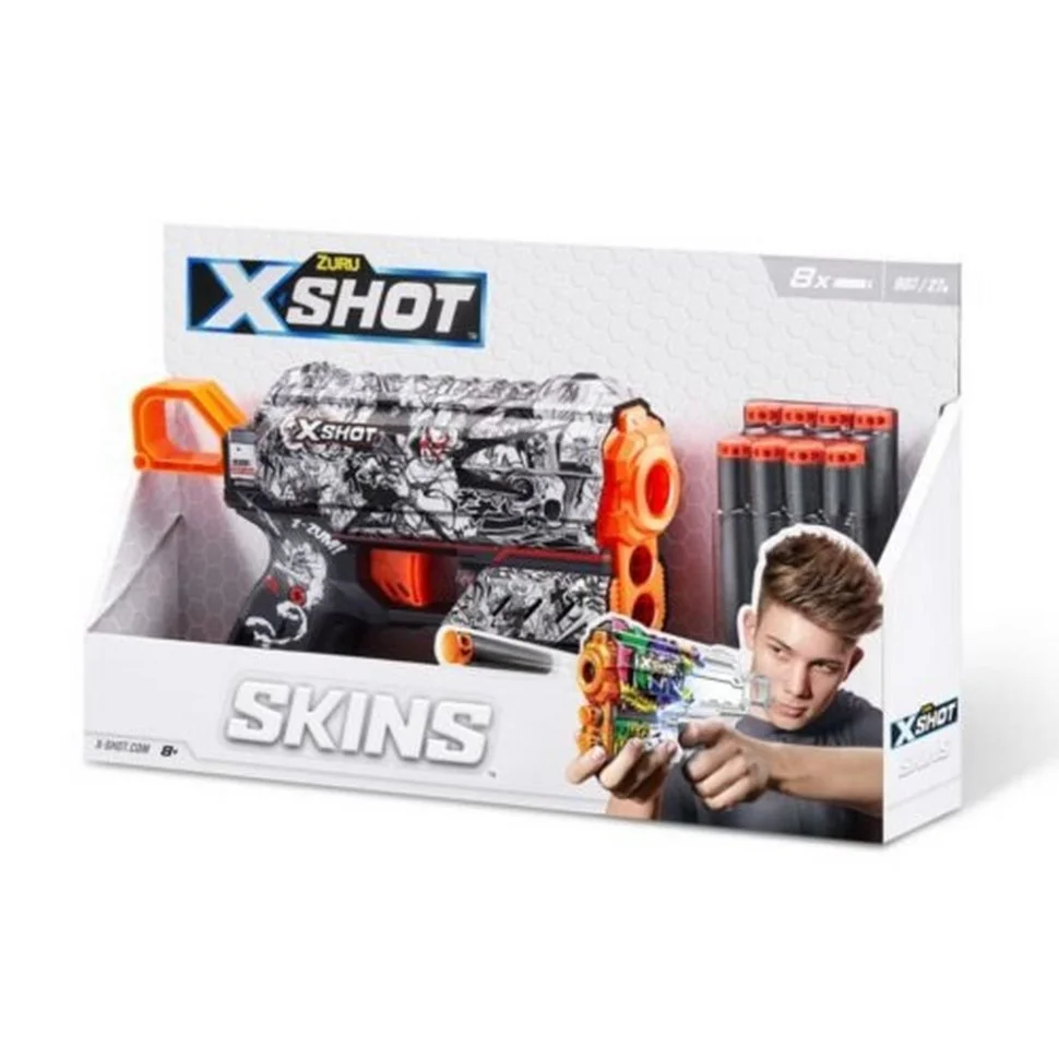 Скорострільний бластер Skins Flux Illustrate X-SHOT 36516D (8 патронів)