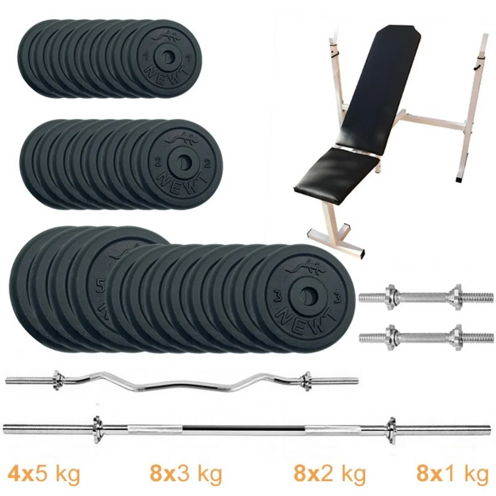 Лава для жиму з набором штанг та гантелей Gym Set-SKHW Home Newt NE-M-SKHW-SET-79, 84 кг