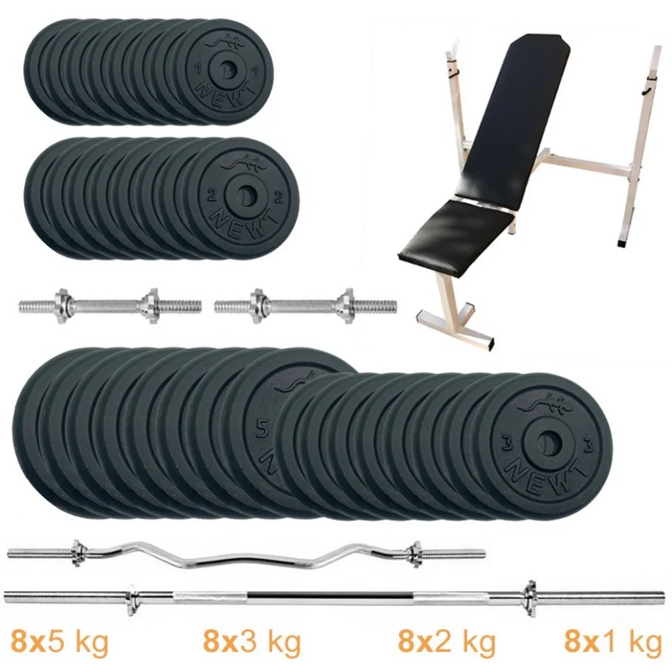 Скамья для жима с набором штанг и гантелей Gym Set-SKHW Home Newt NE-M-SKHW-SET-95, 99 кг