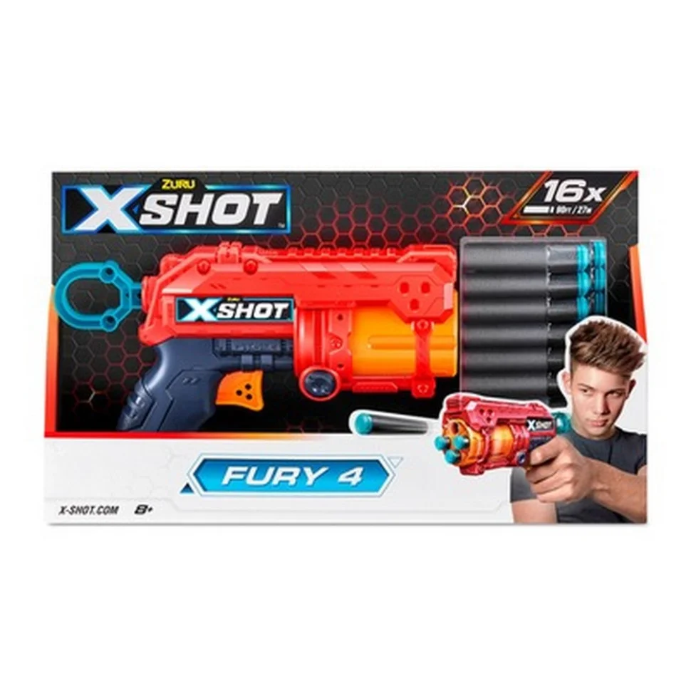 Скорострільний бластер X-Shot Red 36377R EXCEL FURY 4 (16 патронів)