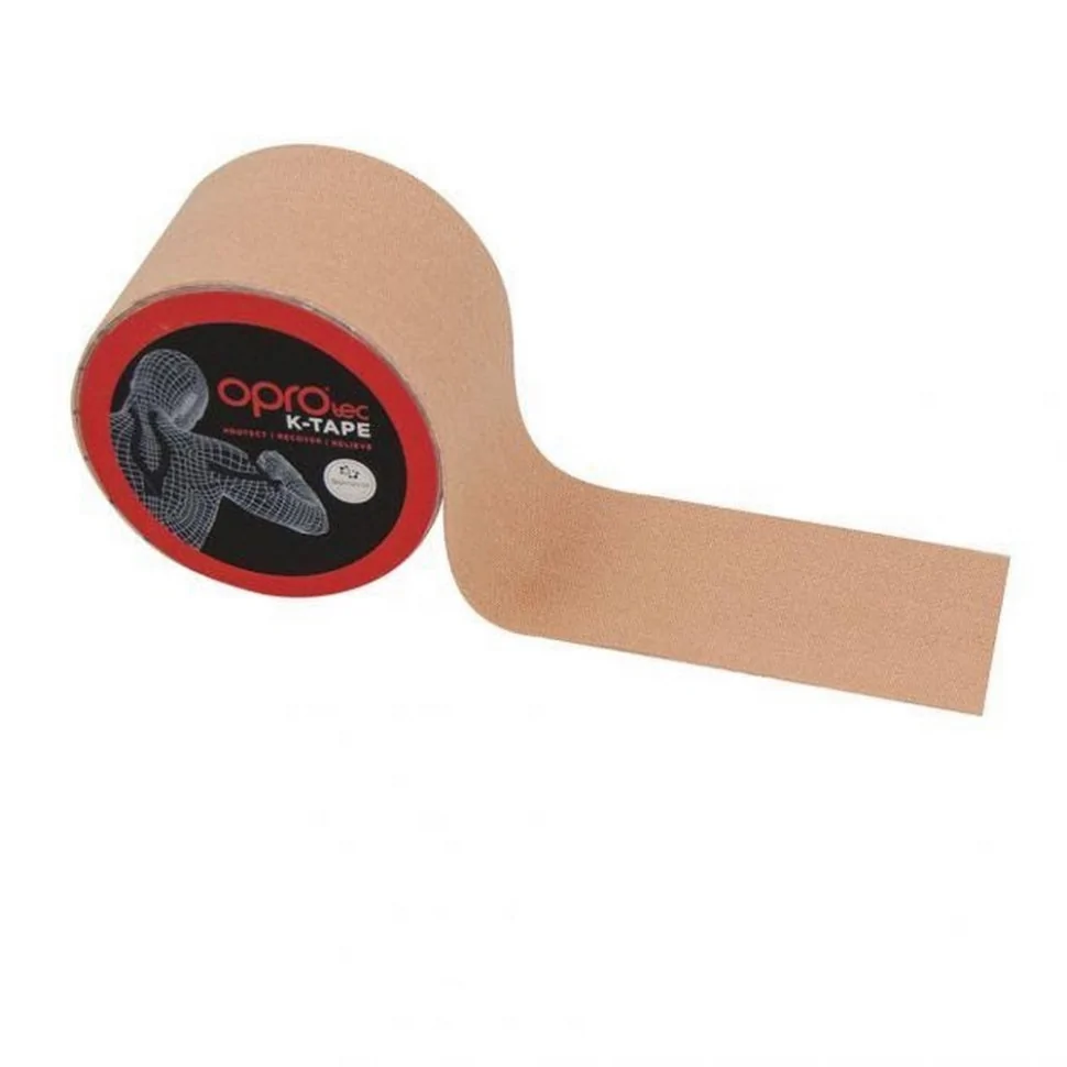 Кинезиологический тейп Kinesiology Tape OPROtec TEC57544 бежевый 5 см 5 м