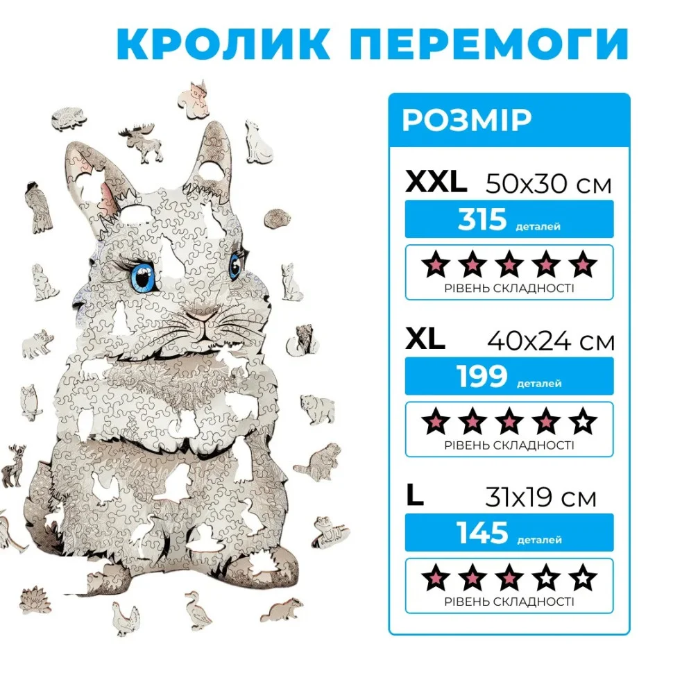 Дерев'яний фігурний пазл 