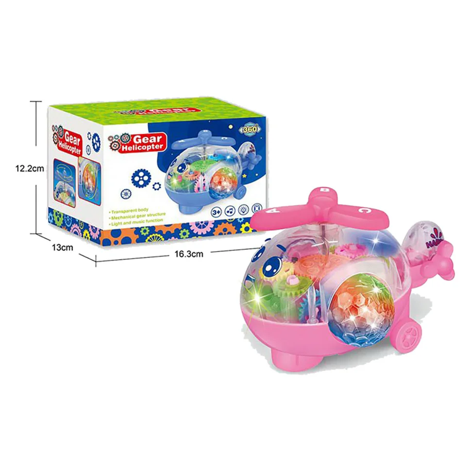 Детский музыкальный вертолет A-Toys QF05-1 прозрачный корпус