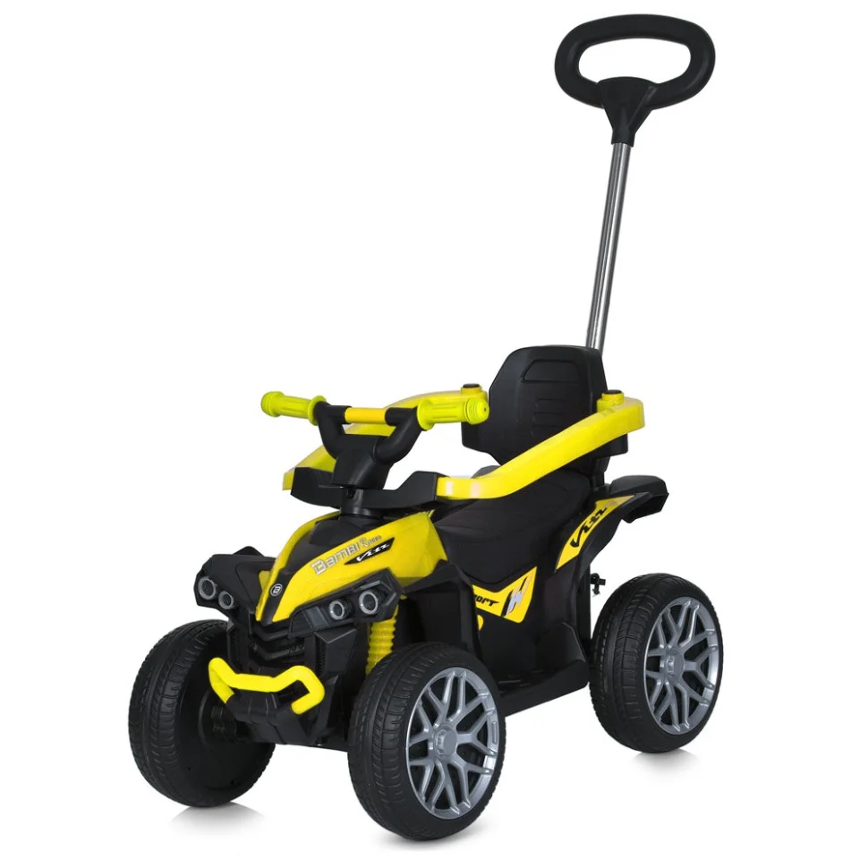 Детская каталка-толокар Bambi Racer M 5782EL-6 желтый, c родительской ручкой