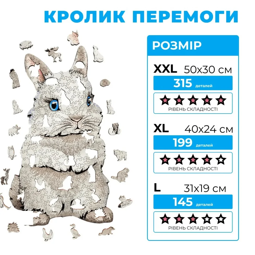Дерев'яний фігурний пазл 