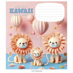 Зошит учнівський "Kawaii" Школярик 012-3398C-3 в косу лінію, 12 аркушів