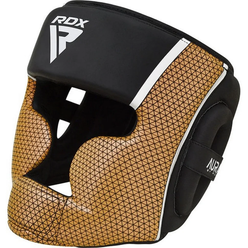 Боксерський шолом AURA PLUS T-17 RDX Inc Limited HGR-T17BGL-L+ Black Golden, L (капа у комплекті)