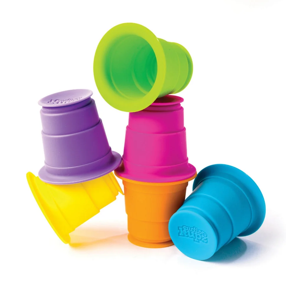 Іграшка тактильна М'які чашки Fat Brain Toys F183ML Suction Kupz 6 штук