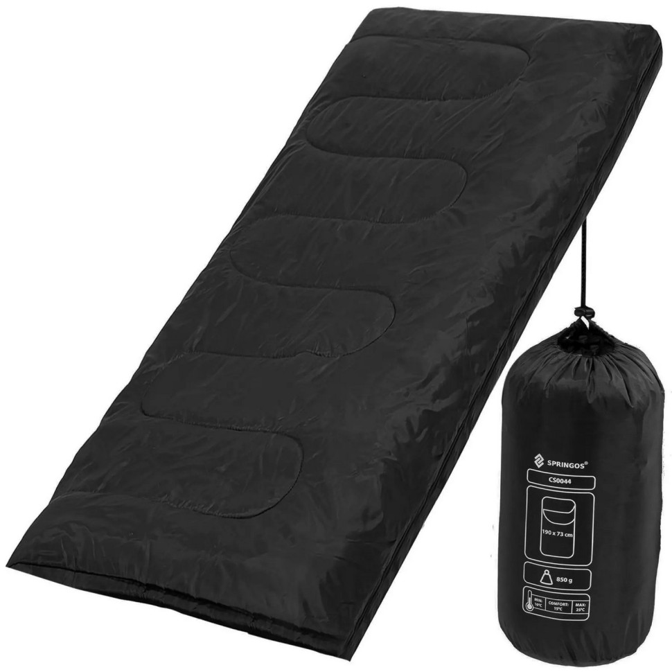 Спальный мешок (спальник) 2 в 1 Springos CS0044 Black/Blue