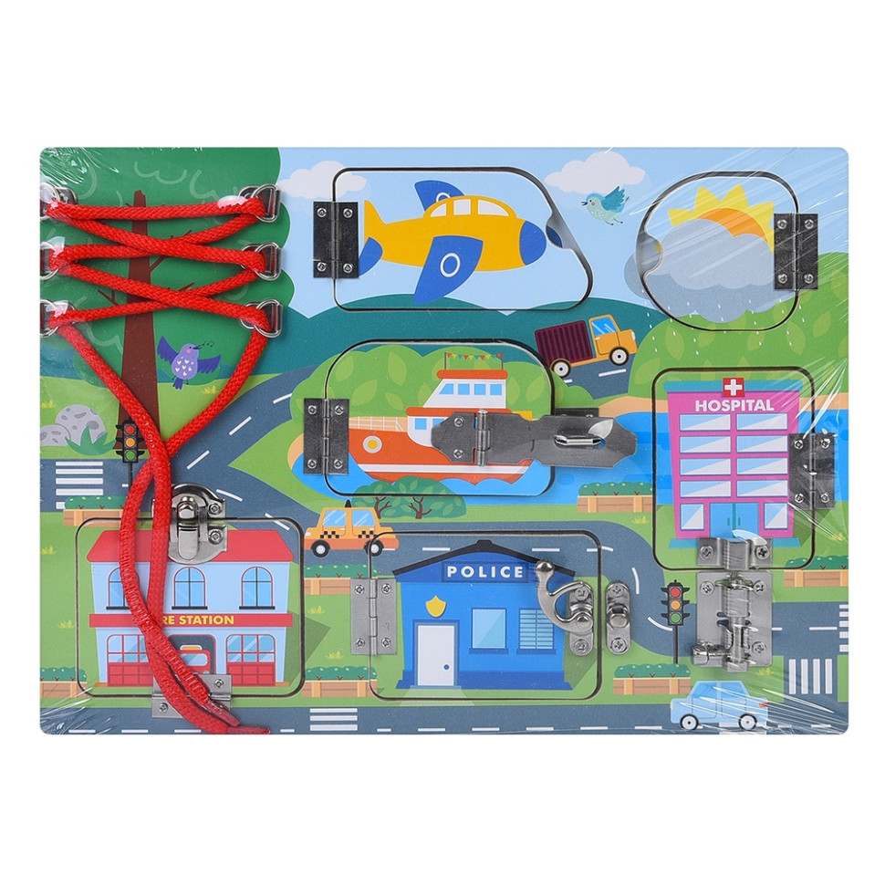 Дерев'яна іграшка Бізіборд Bambi MD 0146-2 ігрове поле 30×22,5 см