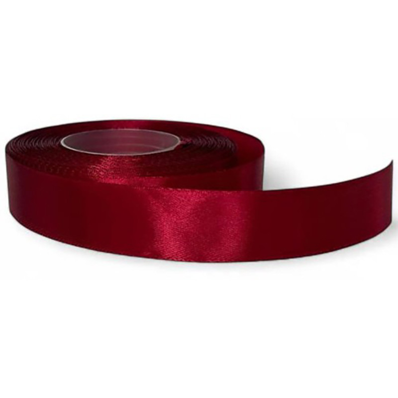 Атласна стрічка для рукоділля Bambi АБ-124, 0.6 см x 23 м, Бордовий