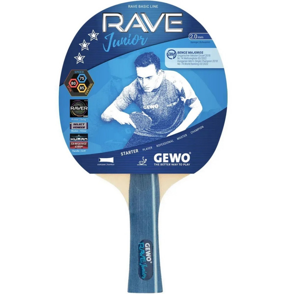 Ракетка для настільного тенісу Rave Junior FL Gewo 931319