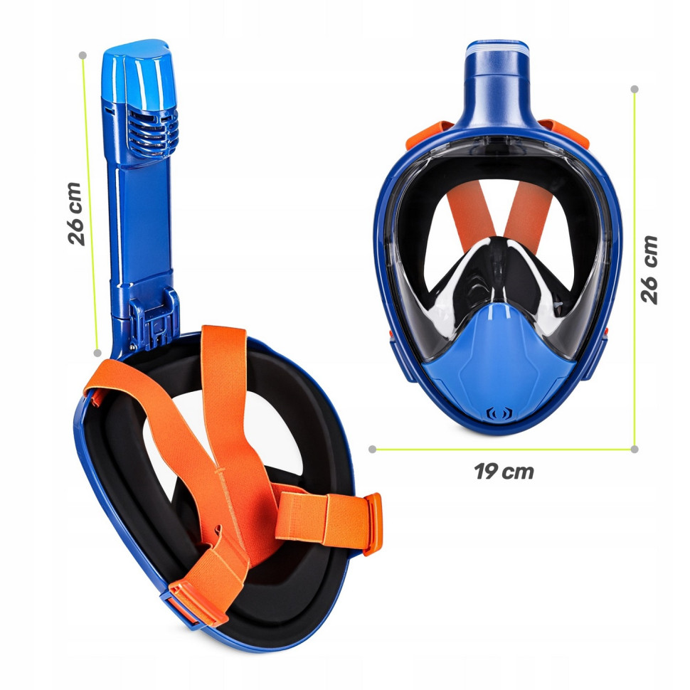 Маска для снорклинга полнолицевая TSUNAMI P-5905973405461 Blue