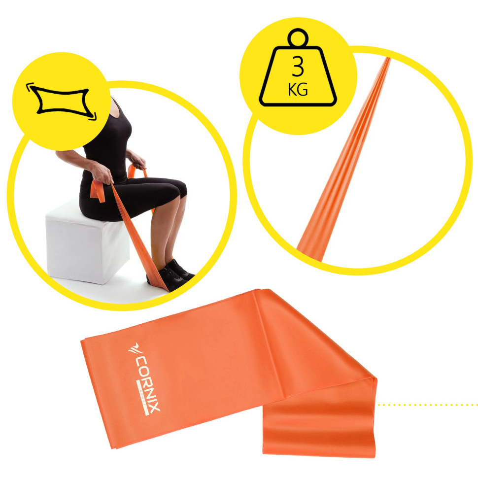 Лента-эспандер для спорта и реабилитации Flat Band Cornix XR-0246, 200 х 15 см 3 кг