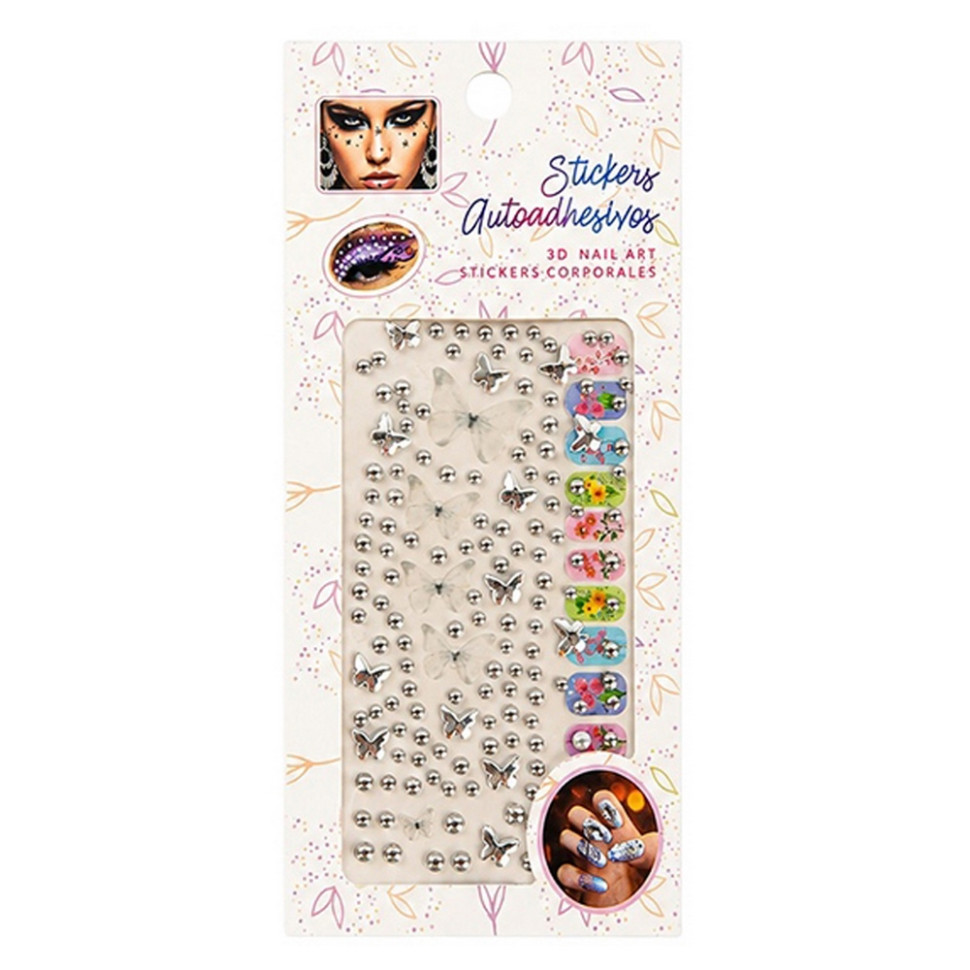 Декоративні наклейки Bambi XY-030(Silver) для манікюру та макіяжу