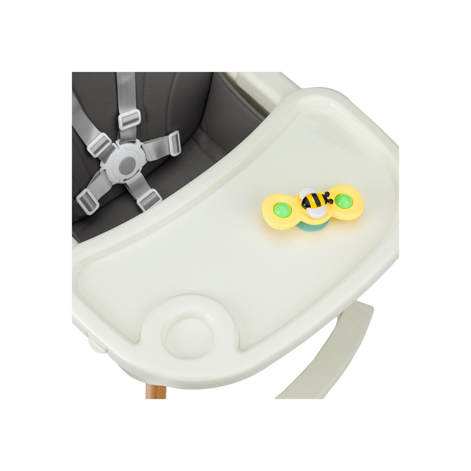 Стульчик для кормления REKI 2 в 1 MoMi KRKA00034 grey, функция кресла