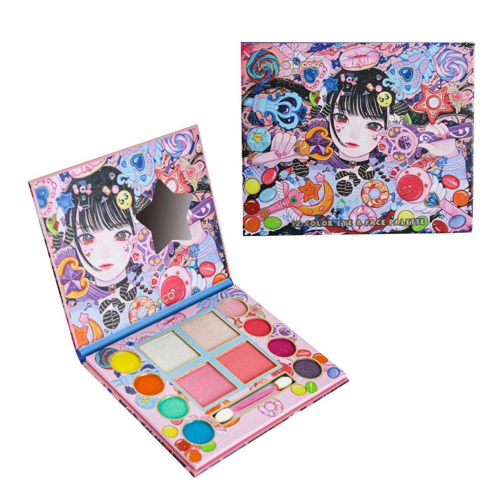 Детская палетка теней для век Igoodco IG2943, 12 цветов, с аппликатором