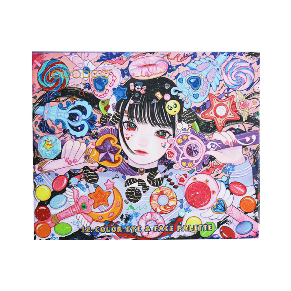 Детская палетка теней для век Igoodco IG2943, 12 цветов, с аппликатором