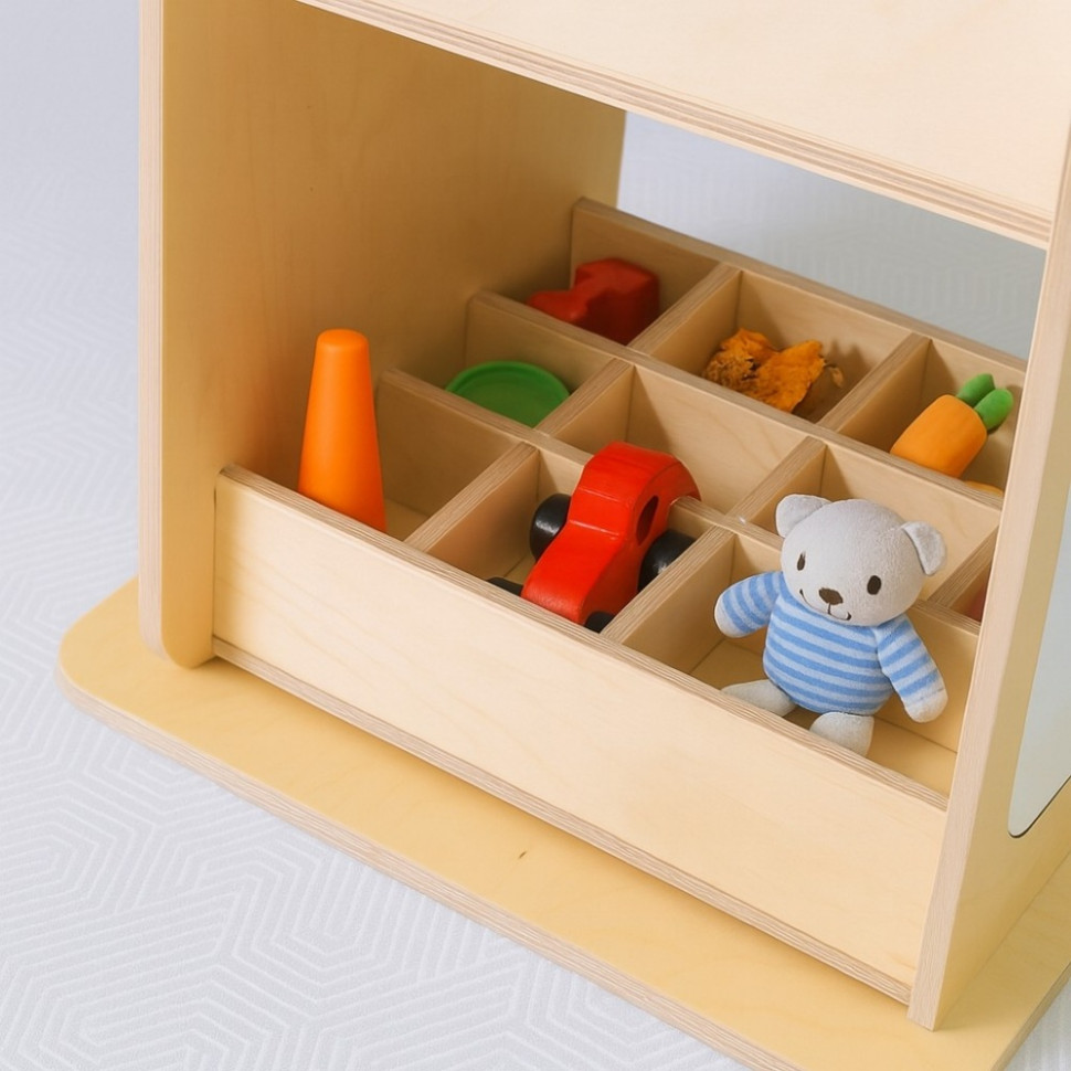 Поворотный книжный шкаф монтессори с доской для письма TIA-SPORT sm-1437