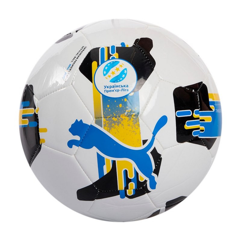М'яч футбольний Orbita UPL (MS) Puma 084593-01-5 білий, чорний, жовтий, блакитний № 5