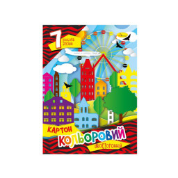 Набор цветного картона А4 Автоспорт Апельсин АП-1102-7 двусторонний 7 листов