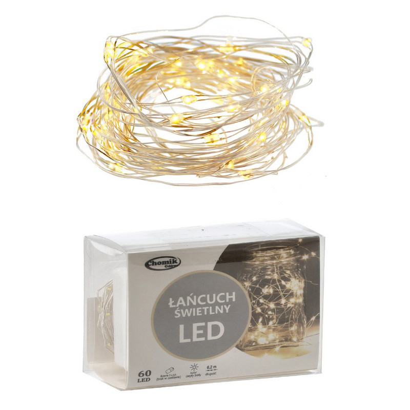 Гирлянда-струна Chomik 5900779802650, 6,2 м, 60 LED теплый белый