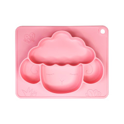 Силиконовая тарелка-коврик "Баранчик" Mega Zayka MGZ-0125(Pink) 18х23 см