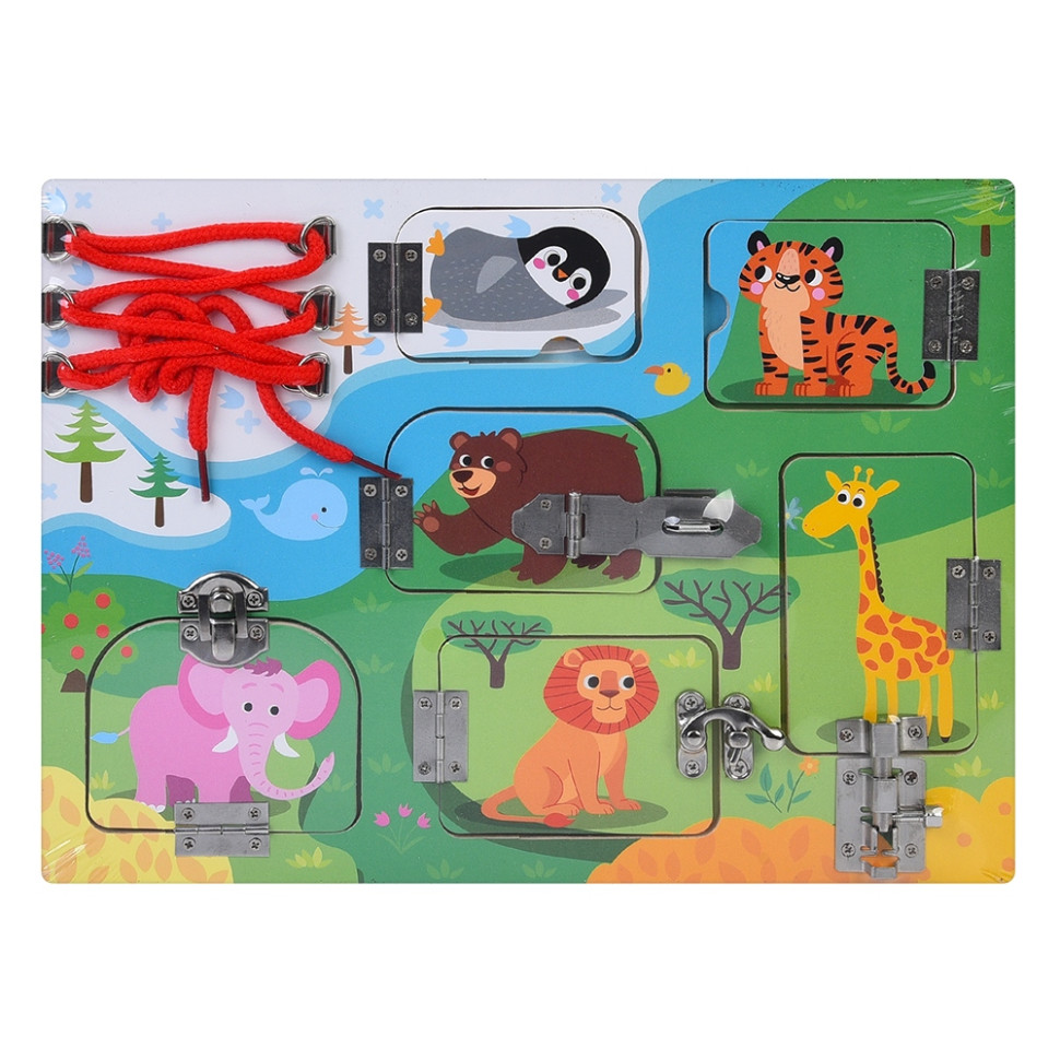 Дерев'яна іграшка Бізіборд Bambi MD 0146-3 ігрове поле 30×22,5 см