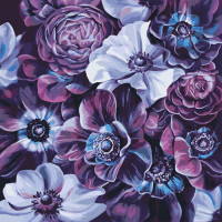 Картина по номерам Идейка Букет "Фиолетовое разнообразие" 40х40 см KHO3016