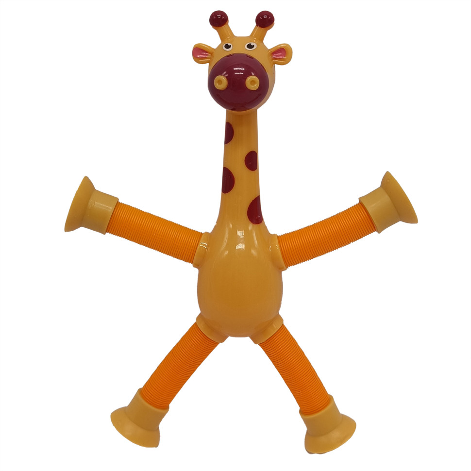 Детская игрушка антистресс Жираф с гибкими телескопическими лапами Bambi ZB-58 с подсветкой