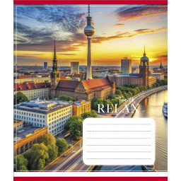 Тетрадь общая "Города в огнях" Leader 096-630107K-3 в клеточку, 96 листов (959063)