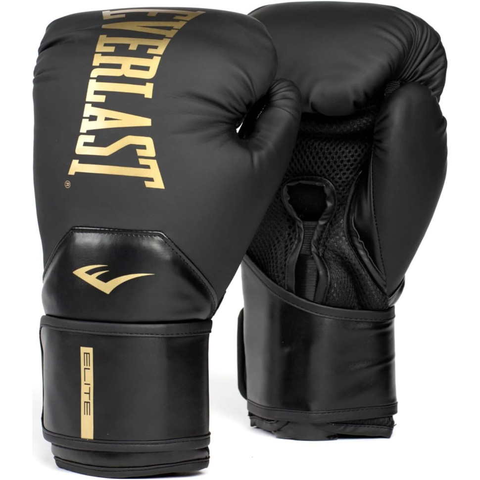 Боксерские перчатки ELITE 2 BOXING GLOVES Everlast P00003273 черный/золотой 16 унций