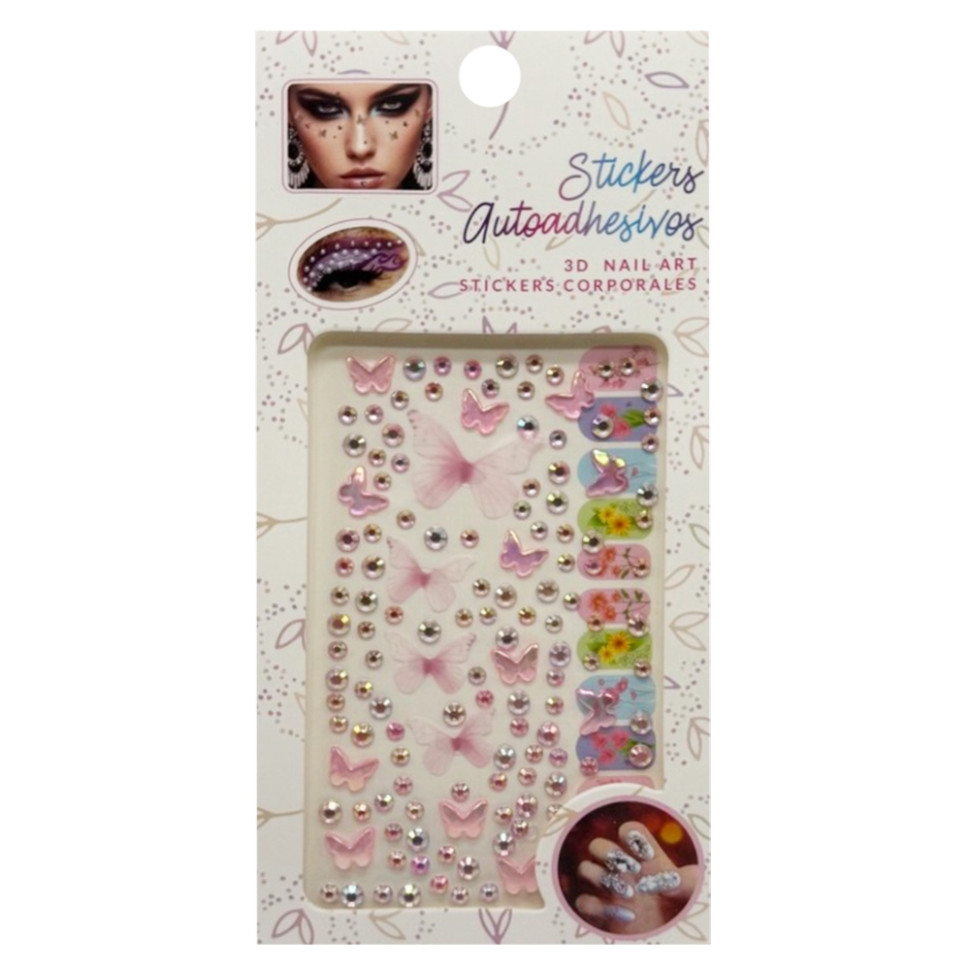 Декоративні наклейки Bambi XY-030(Pink) для манікюру та макіяжу